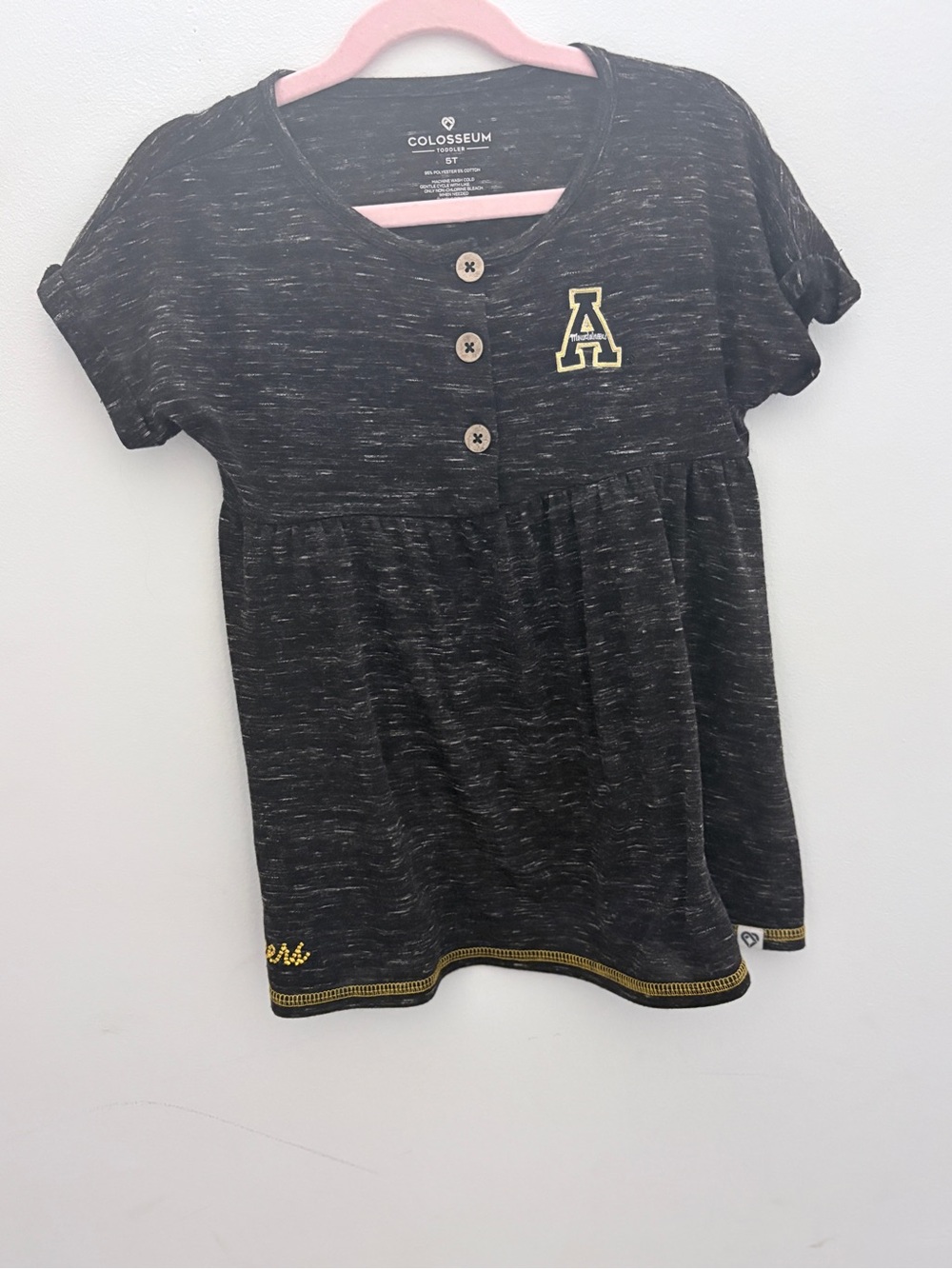 App State Mountaineers Toddler Dress Size 5T Colosseum Black Gold Game Day